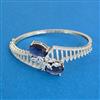Cubic Zirconia Openable Kada With Rhodium Plating
