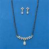 Cubic Zirconia Classic Mangalsutra With Rhodium 2 Tone Plating
