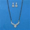 Cubic Zirconia Classic Mangalsutra With Rhodium 2 Tone Plating
