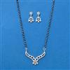 Cubic Zirconia Classic Mangalsutra With Rhodium 2 Tone Plating