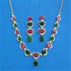 Cubic Zirconia Classic Necklace SetWith 2 Tone Plating