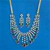 Cubic Zirconia Classic Necklace SetWith 2 Tone Plating
