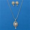 American Diamond Moti Pendant Set With 2 Tone Plating