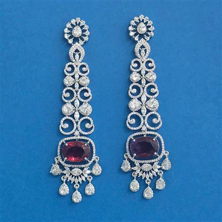 Cubic Zirconia Classic Earring With Rhodium Plating
