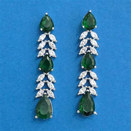 Cubic Zirconia Classic Earring With Rhodium Plating