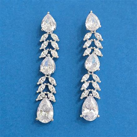 Cubic Zirconia Classic Earring With Rhodium Plating