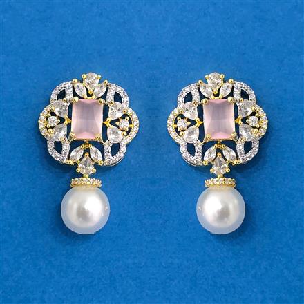 Cubic Zirconia Classic Earring With 2 Tone Plating