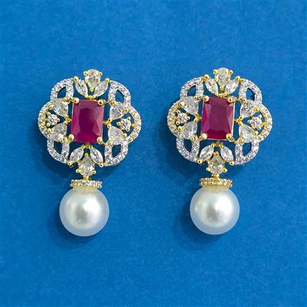 Cubic Zirconia Classic Earring With 2 Tone Plating