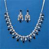 Cubic Zirconia Classic Necklace SetWith Rhodium Plating