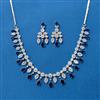Cubic Zirconia Classic Necklace SetWith Rhodium Plating