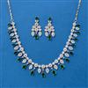 Cubic Zirconia Classic Necklace SetWith Rhodium Plating