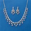 Cubic Zirconia Classic Necklace SetWith Rhodium Plating