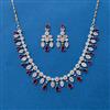 Cubic Zirconia Classic Necklace SetWith Rhodium Plating
