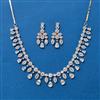 Cubic Zirconia Classic Necklace SetWith Rhodium Plating