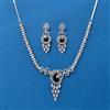 Cubic Zirconia Classic Necklace SetWith Rhodium Plating