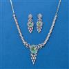 Cubic Zirconia Classic Necklace SetWith Rhodium Plating
