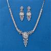 Cubic Zirconia Classic Necklace SetWith Rhodium Plating