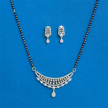 Cz Classic Mangalsutra With 2 Tone Rhodium Plating