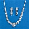 Cubic Zirconia Choker Necklace SetWith Rhodium Plating