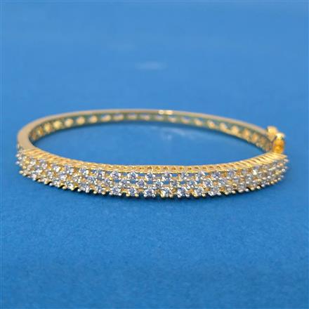 Cubic Zirconia Delicate Kada With 2 Tone Plating