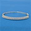 Cubic Zirconia Openable Kada With Rhodium 2 Tone Plating