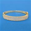 Cubic Zirconia Classic Kada With Rhodium 2 Tone Plating