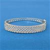 Cubic Zirconia Classic Kada With Rhodium 2 Tone Plating