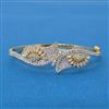 Cubic Zirconia Openable Kada With Rhodium 2 Tone Plating