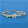 Cubic Zirconia Openable Kada With Rhodium 2 Tone Plating
