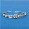 Cubic Zirconia Openable Kada With Rhodium 2 Tone Plating