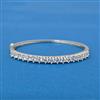 Cubic Zirconia Openable Kada With Rhodium 2 Tone Plating