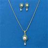 Cubic Zirconia Moti Pendant Set With Gold Plating