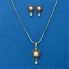 Cubic Zirconia Moti Pendant Set With Gold Plating