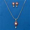 Cubic Zirconia Moti Pendant Set With Gold Plating
