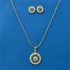 Cubic Zirconia Moti Pendant Set With Gold Plating