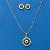 Cubic Zirconia Moti Pendant Set With Gold Plating