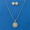 Cubic Zirconia Moti Pendant Set With Gold Plating