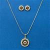 Cubic Zirconia Moti Pendant Set With Gold Plating