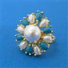 Cubic Zirconia Adjustable Ring With Gold Plating