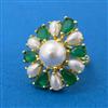 Cubic Zirconia Adjustable Ring With Gold Plating