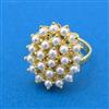 Cubic Zirconia Adjustable Ring With Gold Plating