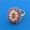 Cubic Zirconia Adjustable Ring With Gold Plating