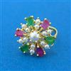 Cubic Zirconia Adjustable Ring With Gold Plating