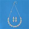 Cubic Zirconia Classic Necklace SetWith Rhodium Plating