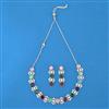 Cubic Zirconia Classic Necklace SetWith Rhodium Plating