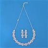 Cubic Zirconia Classic Necklace SetWith Rhodium Plating
