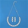 Cubic Zirconia Classic Necklace SetWith Rhodium Plating