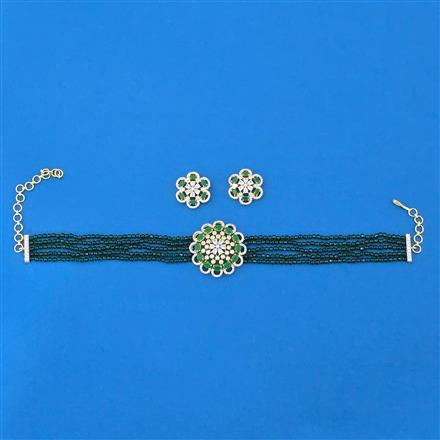 Cubic Zirconia Classic Necklace SetWith 2 Tone Plating
