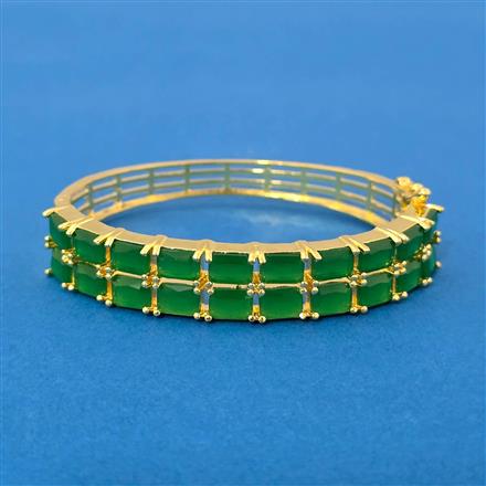 Cubic Zirconia Openable Kada With Gold Plating