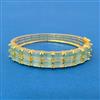 Cubic Zirconia Openable Kada With Gold Plating